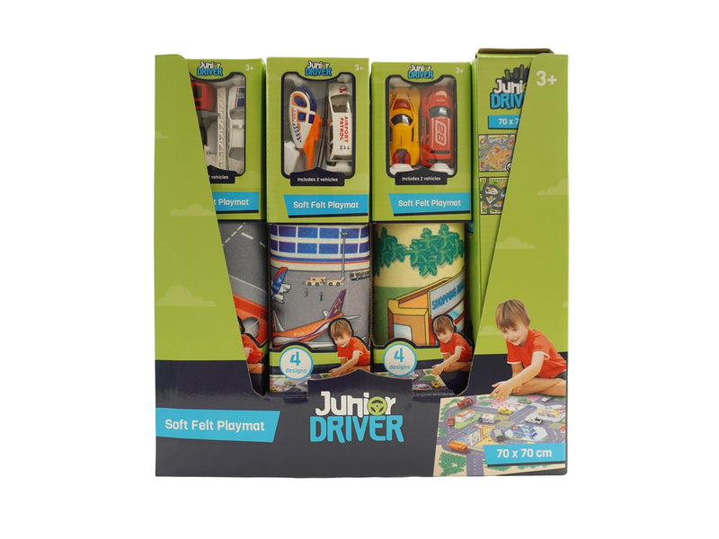 Junior Driver Soft felt playmat with 2 vehicles as