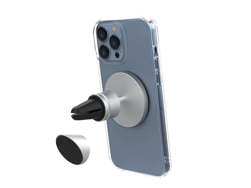 Just Mobile AluDisc Go - Omni-Directional Magnetic Aluminum Car Mount (vent insert & dashboard base included)