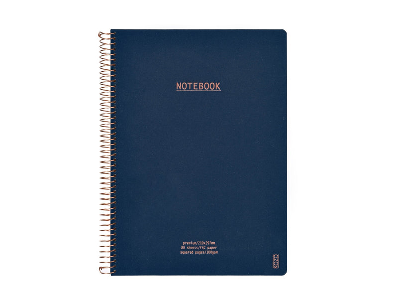 KOZO Squared Notebook A4 Premium Navy