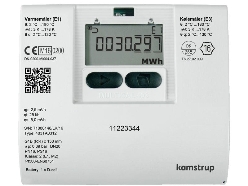 Kamstrup Heat meter multical® 403 outlet 1.5m3/h