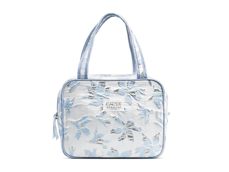 Karen - Toiletry bag with handle - Blue brocade