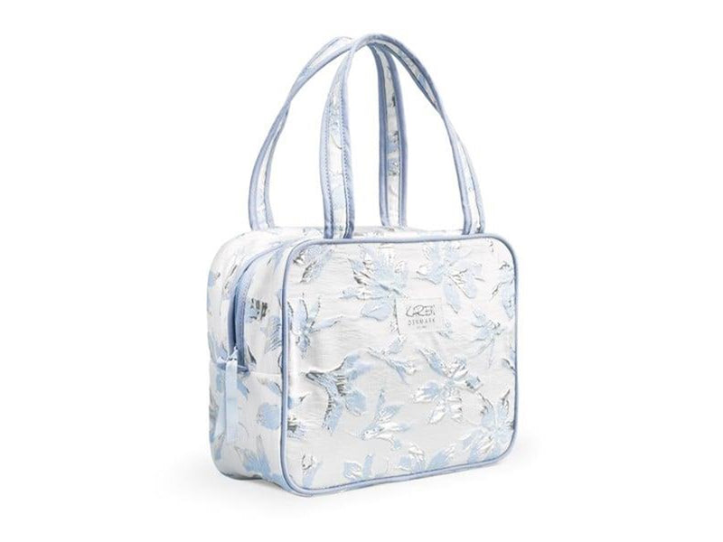 Karen - Toiletry bag with handle - Blue brocade
