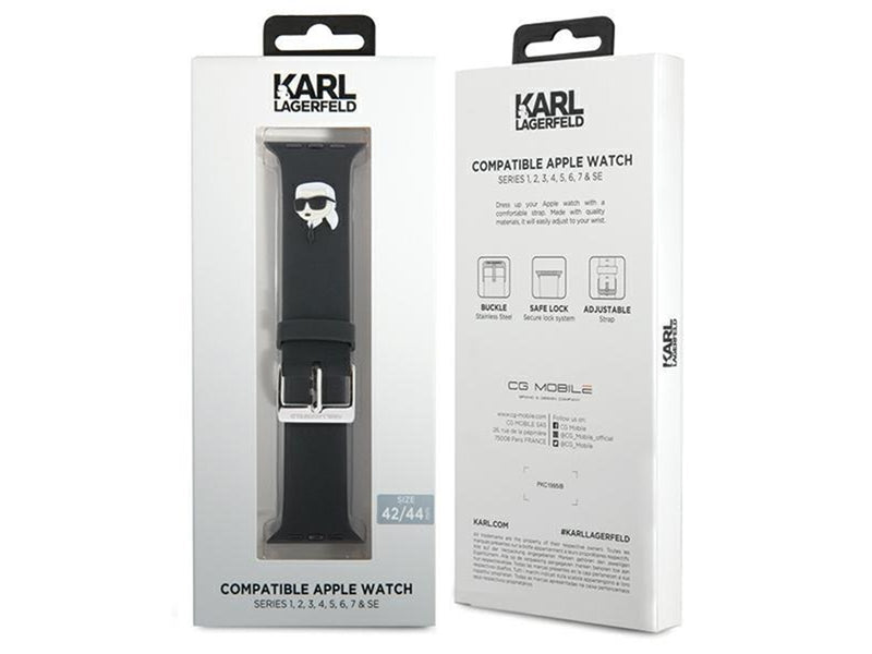 Karl Lagerfeld 3D Rubber Karl Head strap for Apple Watch 42/44/45/49mm - black