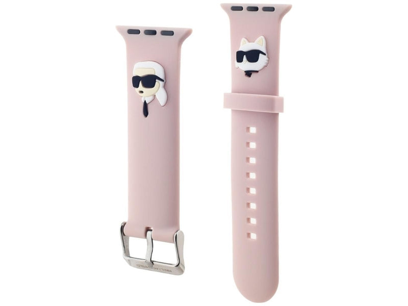 Karl Lagerfeld 3D Rubber Karl&Choupette Heads strap for Apple Watch 42/44/45/49mm - pink