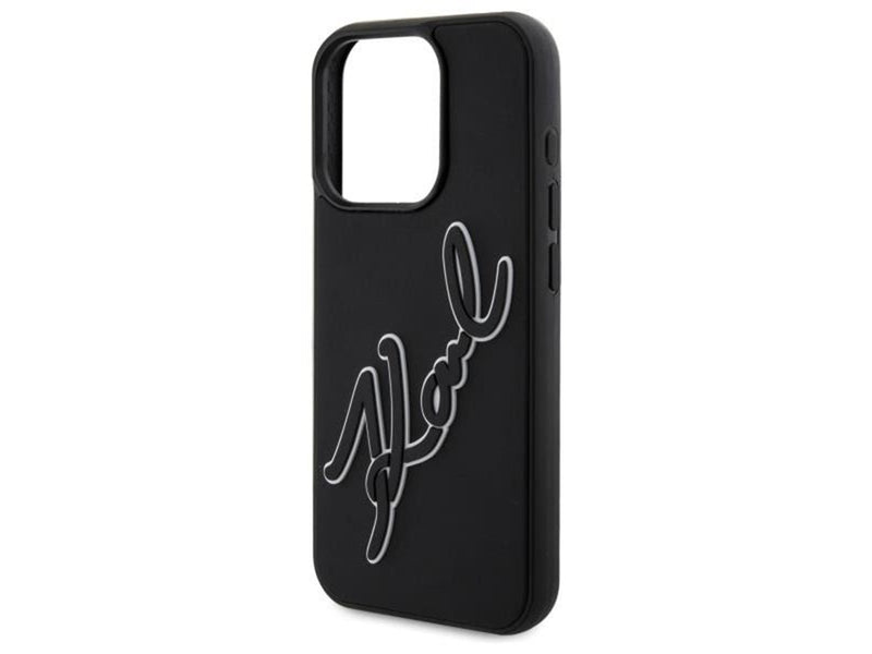 Karl Lagerfeld 3D Rubber Signature Case for iPhone 15 Pro - Black