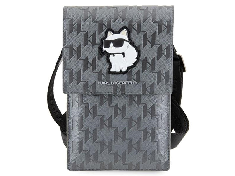 Karl Lagerfeld Case KLWBSAKHPCG Handbag - Silver Saffiano Monogram Choupette