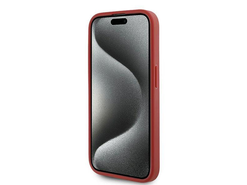 Karl Lagerfeld Diagonal Quilted Script case for iPhone 15 Pro Max - red