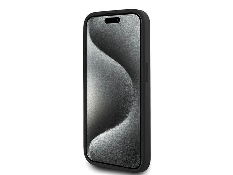 Karl Lagerfeld Diagonal Quilted Script case for iPhone 15 Pro - black