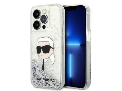 Karl Lagerfeld Glitter Karl's Head case for iPhone 14 Pro Max - silver