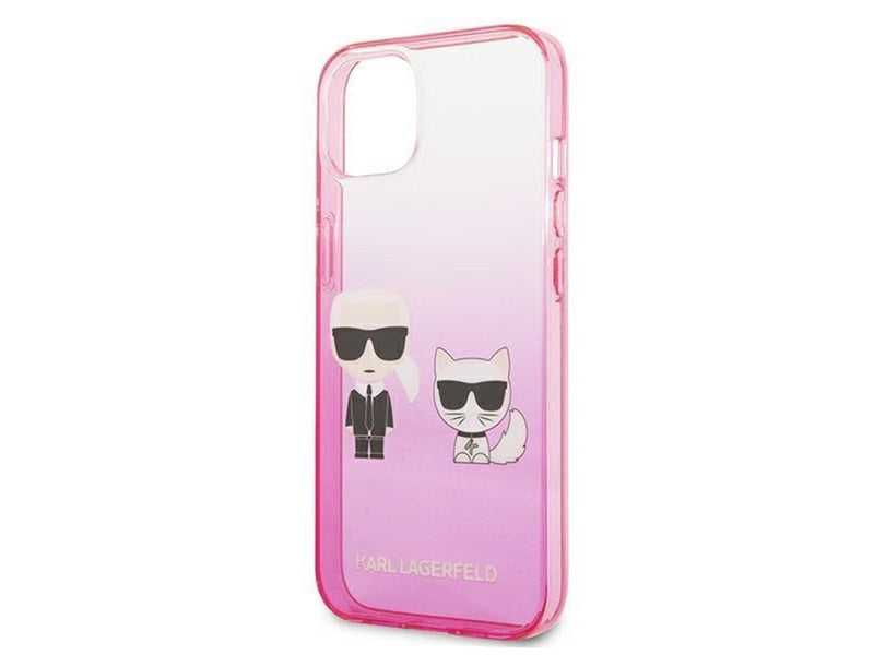 Karl Lagerfeld Gradient Ikonik Karl&Choupette Case for iPhone 13 mini - Pink