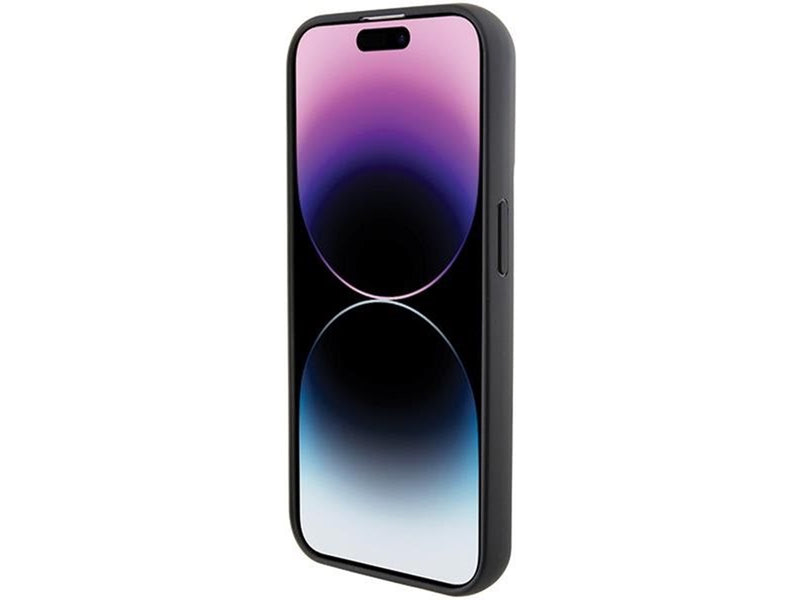 Karl Lagerfeld Gripstand Saffiano Choupette Pins case for iPhone 14 Pro - black