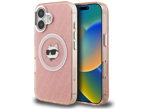 Karl Lagerfeld IML Choupette Head Logo MagSafe iPhone 16 Case - Pink