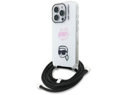Karl Lagerfeld IML Crossbody Karl&Choupette Head Case for iPhone 16 Pro Max - White