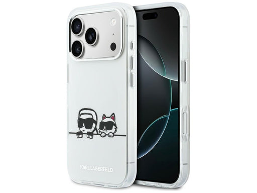 Karl Lagerfeld IML Karl & Choupette Peekaboo Logo MagSafe Case for iPhone 17 Pro - White