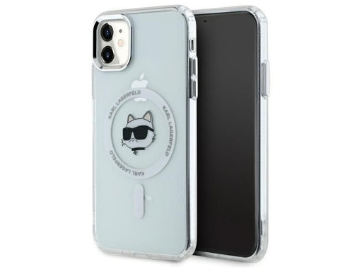 Karl Lagerfeld IML Metal Choupette Head MagSafe iPhone 11 Case - White