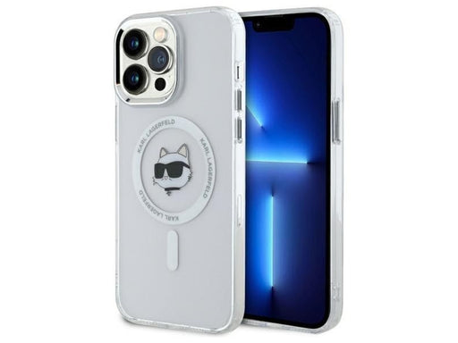 Karl Lagerfeld IML Metal Choupette Head MagSafe iPhone 13 Pro Case - White