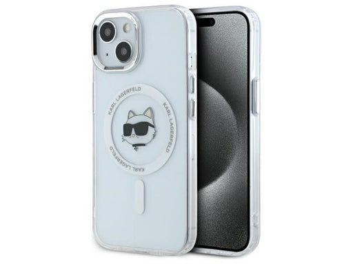 Karl Lagerfeld IML Metal Choupette Head MagSafe iPhone 15 Case - White