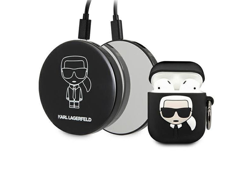 Karl Lagerfeld Ikonik Case for AirPods + Powerbank - Black - 2000 mAh