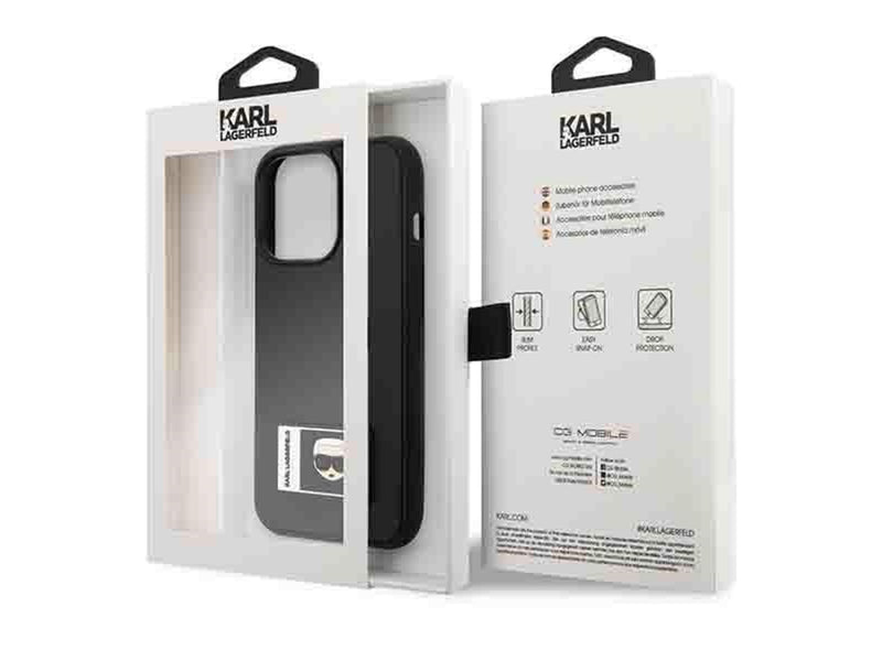 Karl Lagerfeld Ikonik Patch Case for iPhone 13 Pro / iPhone 13 - Black
