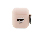 Karl Lagerfeld KLA2RUNCHP AirPods 1/2 cover pink/pink Silicone Choupette Head 3D