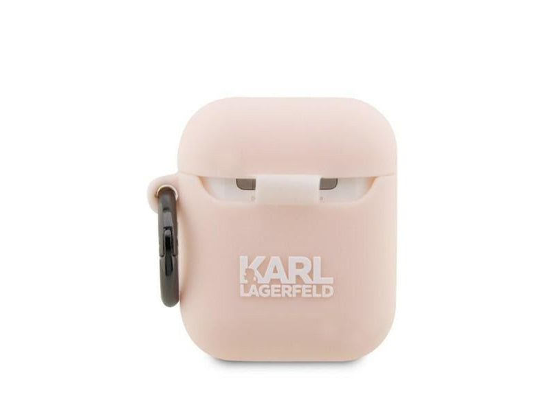 Karl Lagerfeld KLA2RUNCHP AirPods 1/2 cover pink/pink Silicone Choupette Head 3D