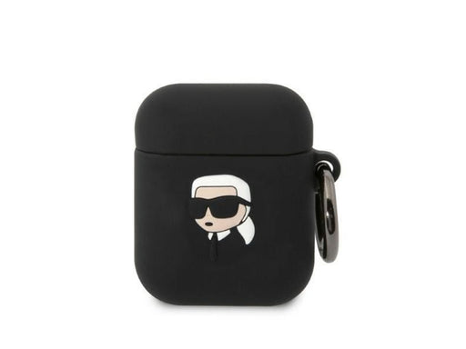 Karl Lagerfeld KLA2RUNIKK AirPods 1/2 cover black/black Silicone Karl Head 3D