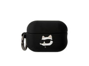 Karl Lagerfeld KLAP2RUNCHK AirPods Pro 2 cover black/black Silicone Choupette Head 3D