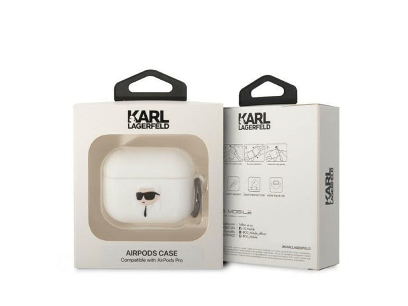 Karl Lagerfeld KLAPRUNIKH AirPods Pro cover white/white Silicone Karl Head 3D