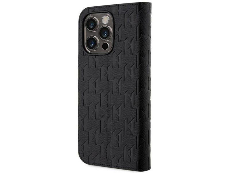 Karl Lagerfeld KLBKP14LSAKLHPK iPhone 14 Pro 6.1" bookcase black/black Saffiano Monogram