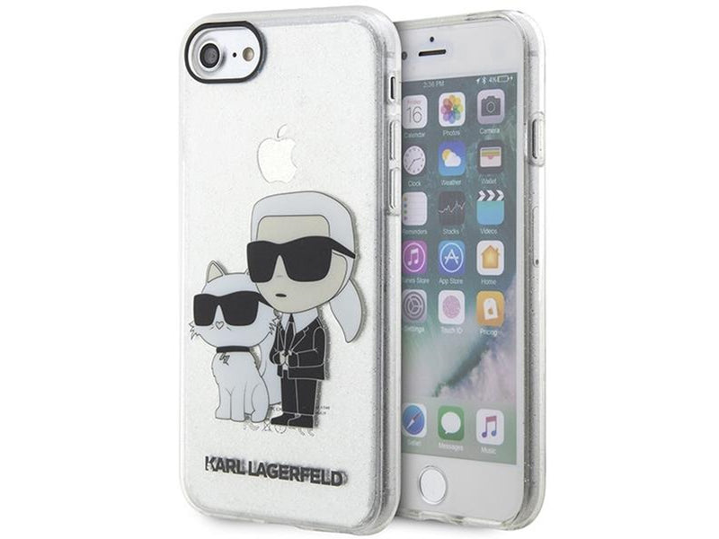 Karl Lagerfeld KLHCI8HNKCTGT iPhone 7/8/ SE 2020 / SE 2022 transparent hardcase Gliter Karl&Choupette