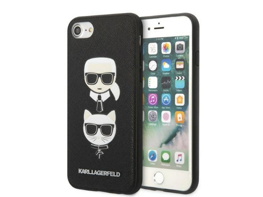 Karl Lagerfeld KLHCI8SAKICKCBK iPhone 7/8 / SE 2020 / SE 2022 black/black hardcase Saffiano Karl&Choupette Head