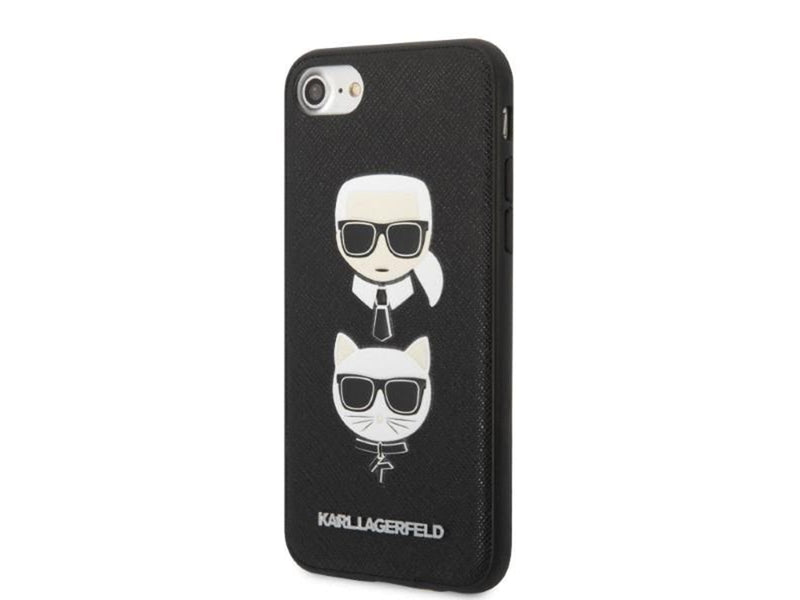 Karl Lagerfeld KLHCI8SAKICKCBK iPhone 7/8 / SE 2020 / SE 2022 black/black hardcase Saffiano Karl&Choupette Head