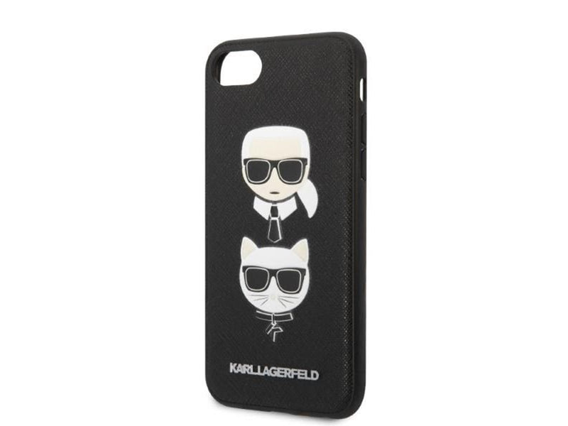 Karl Lagerfeld KLHCI8SAKICKCBK iPhone 7/8 / SE 2020 / SE 2022 black/black hardcase Saffiano Karl&Choupette Head