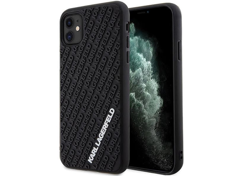 Karl Lagerfeld KLHCN613DMKRLK iPhone 11 / Xr 6.1" black/black hardcase 3D Rubber Multi Logo