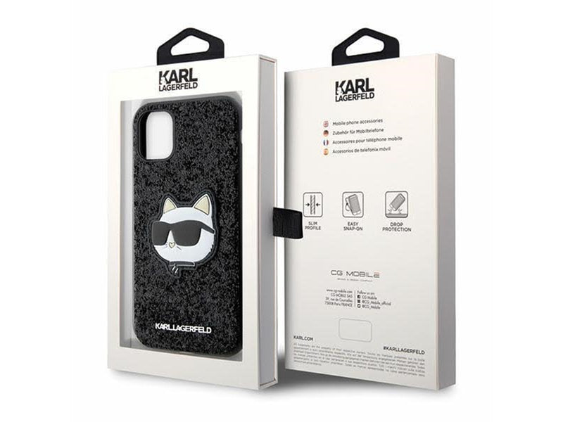 Karl Lagerfeld KLHCN61G2CPK iPhone 11 / Xr 6.1" black/black hardcase Glitter Choupette Patch