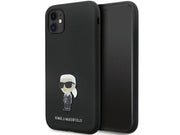 Karl Lagerfeld KLHCN61SMHKNPK case for iPhone 11 / Xr - black Silicone Ikonik Metal Pin