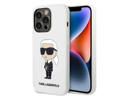 Karl Lagerfeld KLHCP14LSNIKBCH iPhone 14 Pro 6.1" hardcase white/white Silicone Ikonik