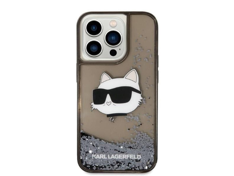 Karl Lagerfeld KLHCP14XLNCHCK iPhone 14 Pro Max 6.7" black/black hardcase Glitter Choupette Head