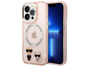 Karl Lagerfeld KLHMP14LHKCP iPhone 14 Pro 6.1" hardcase pink/pink Karl & Choupette Aluminum Magsafe