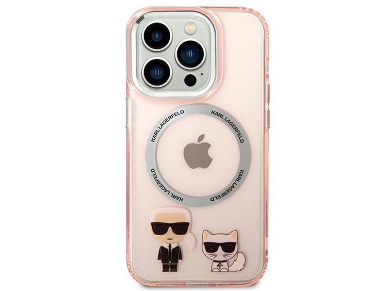 Karl Lagerfeld KLHMP14LHKCP iPhone 14 Pro 6.1" hardcase pink/pink Karl & Choupette Aluminum Magsafe