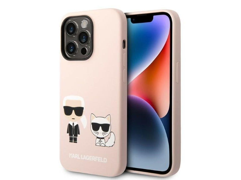 Karl Lagerfeld KLHMP14LSSKCI iPhone 14 Pro 6.1 "hardcase light pink / light pink Silicone Karl & Choupette Magsafe
