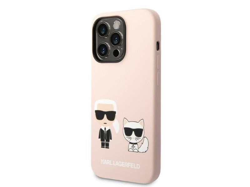 Karl Lagerfeld KLHMP14LSSKCI iPhone 14 Pro 6.1 "hardcase light pink / light pink Silicone Karl & Choupette Magsafe