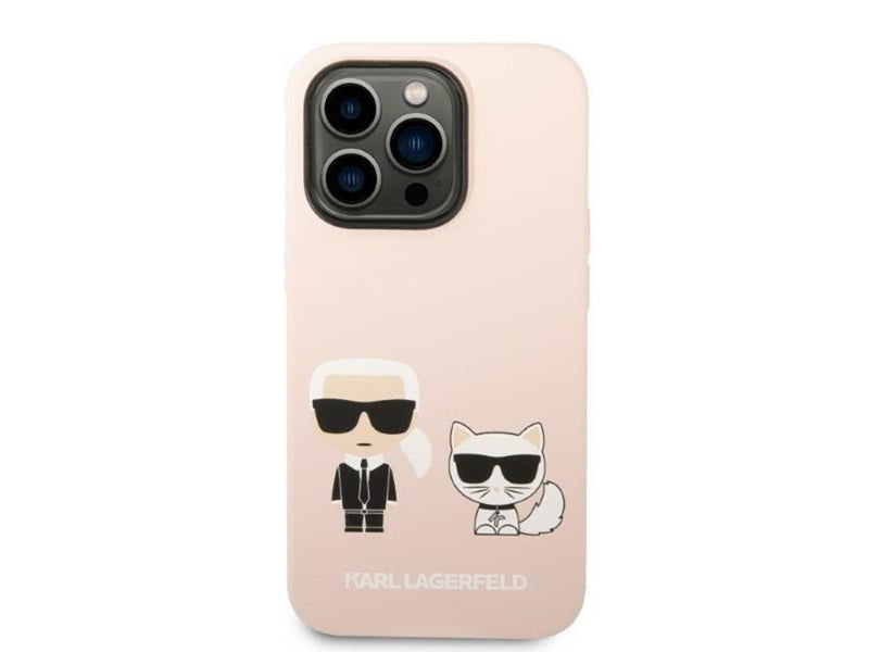 Karl Lagerfeld KLHMP14LSSKCI iPhone 14 Pro 6.1 "hardcase light pink / light pink Silicone Karl & Choupette Magsafe