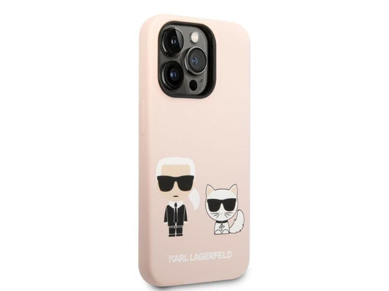 Karl Lagerfeld KLHMP14LSSKCI iPhone 14 Pro 6.1 "hardcase light pink / light pink Silicone Karl & Choupette Magsafe