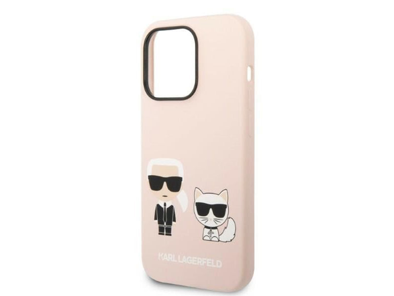 Karl Lagerfeld KLHMP14LSSKCI iPhone 14 Pro 6.1 "hardcase light pink / light pink Silicone Karl & Choupette Magsafe