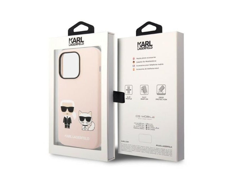 Karl Lagerfeld KLHMP14LSSKCI iPhone 14 Pro 6.1 "hardcase light pink / light pink Silicone Karl & Choupette Magsafe