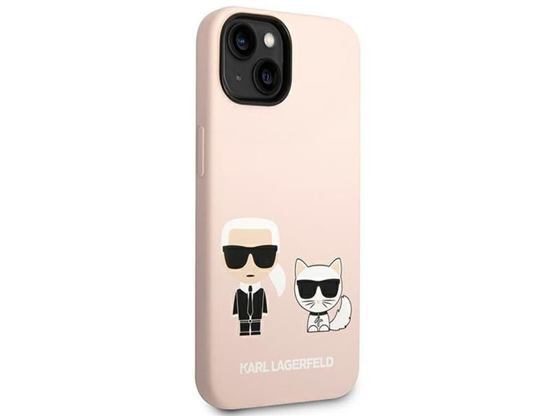 Karl Lagerfeld KLHMP14SSSKCI iPhone 14 6.1 "hardcase light pink / light pink Silicone Karl & Choupette Magsafe