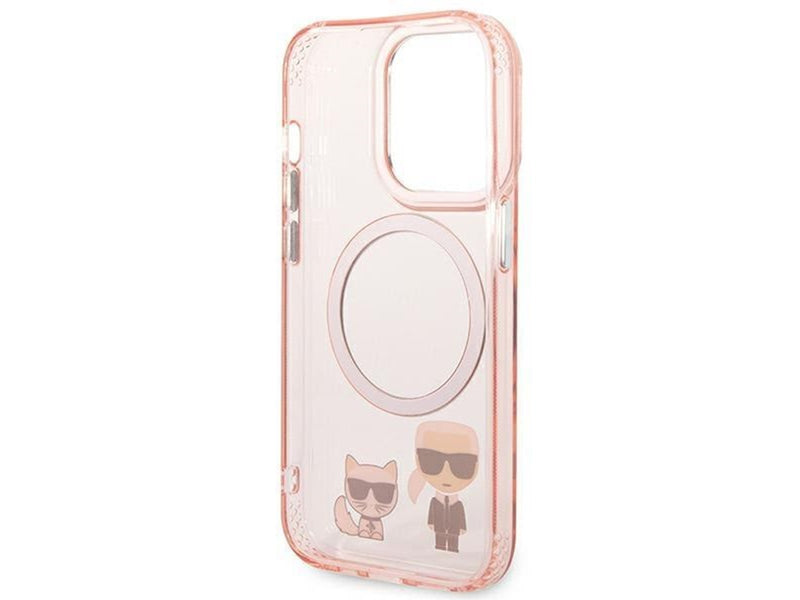 Karl Lagerfeld KLHMP14XHKCP iPhone 14 Pro Max 6.7 "hardcase pink / pink Karl & Choupette Aluminum Magsafe