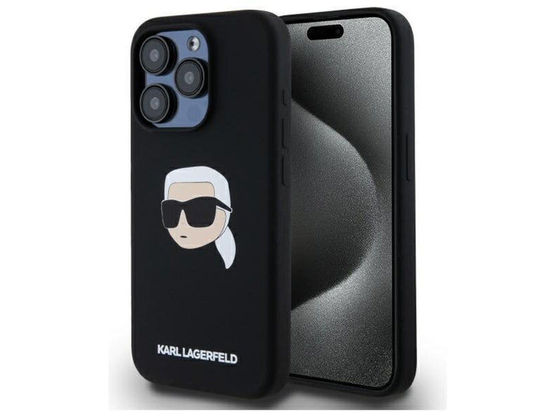 Karl Lagerfeld KLHMP15LSKHPPLK iPhone 15 Pro 6.1" black/black hardcase Silicone Karl Head Print MagSafe