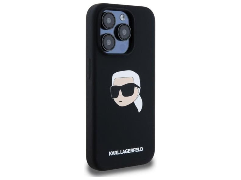 Karl Lagerfeld KLHMP15LSKHPPLK iPhone 15 Pro 6.1" black/black hardcase Silicone Karl Head Print MagSafe